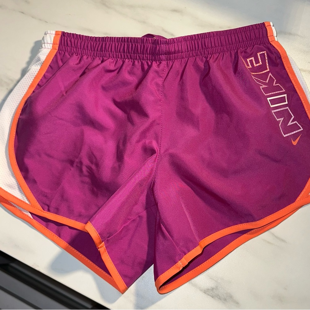 Nike Girls Purple Running Shorts with inner lining